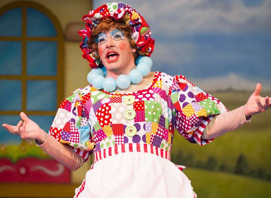 Dave Short as Dame Mrs Starkey in Peter Pan at Maidstone.