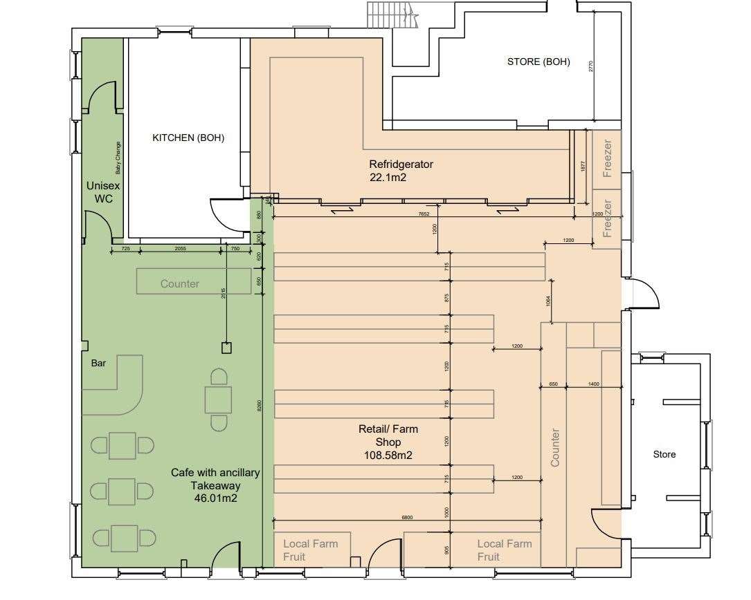 The new proposed ground floor of Yalding Supermarket and Mr Dan's Takeaway on Benover Road. Photo: Chartered Architect Rory Newell