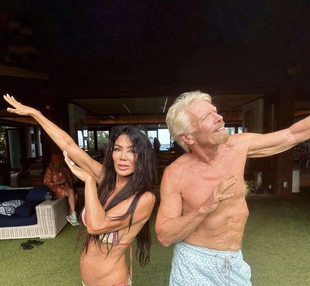 Ann Kaplan with Richard Branson. Picture: Instagram