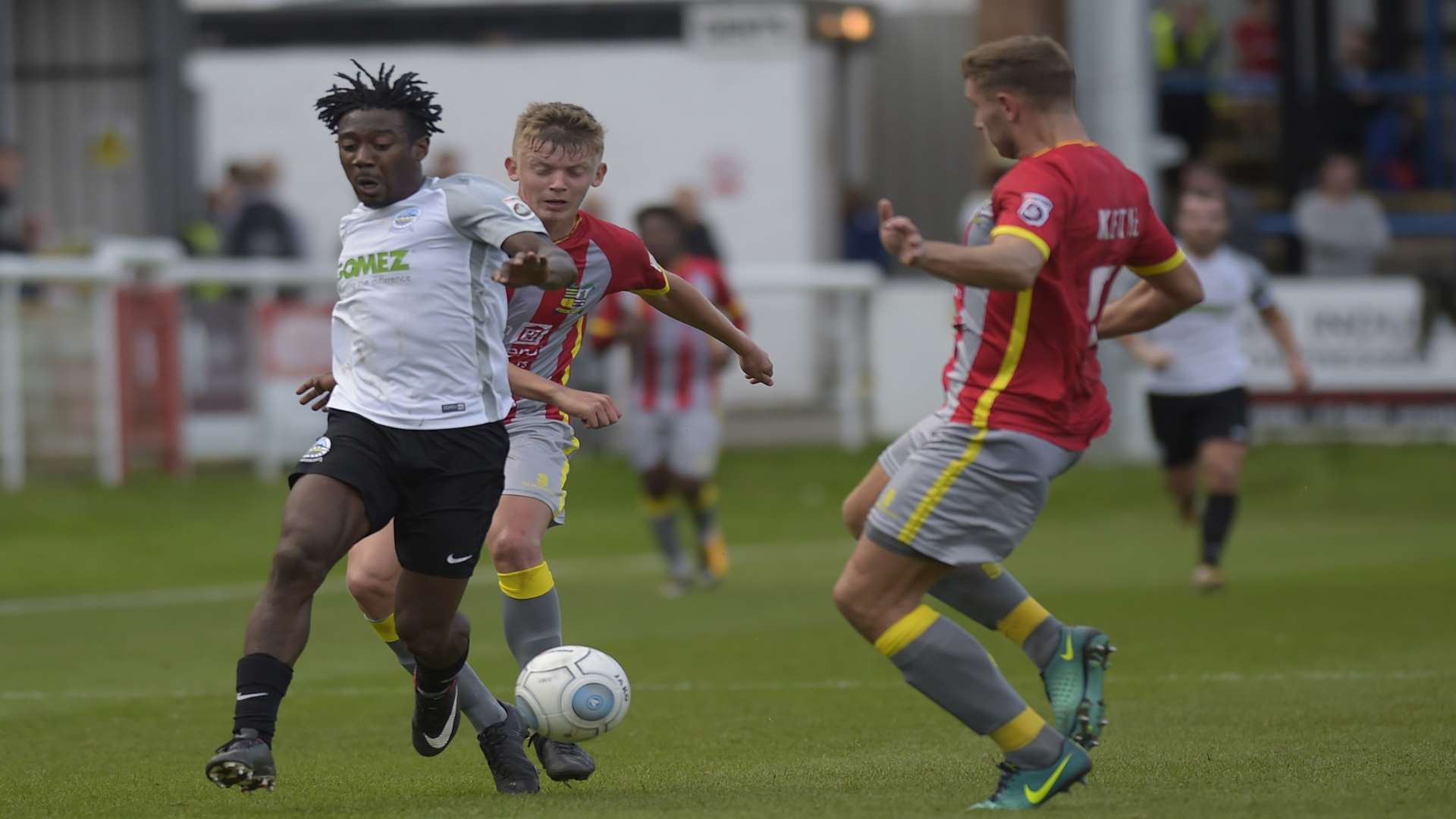 Dover winger Kadell Daniel in full flow against Solihull. Picture: Tony Flashman