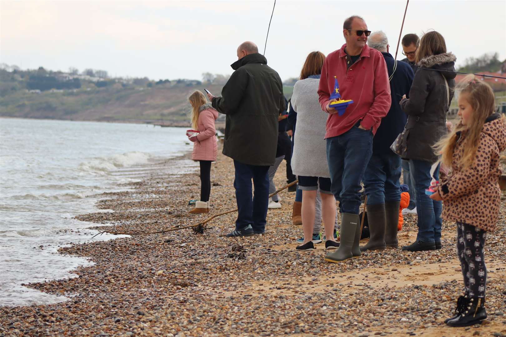 Waters edge at Minster for the launch of the Freemasons' Great East Kent Boat Race