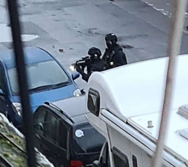 Armed police outside a house in Alma Road, Sheerness. Picture: Mawunyo Graham