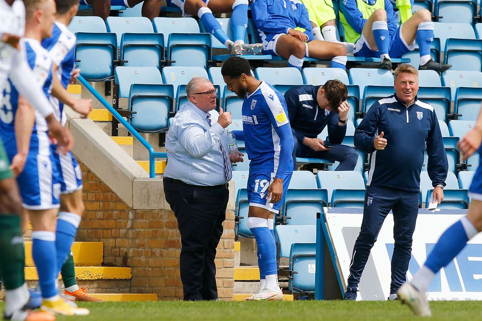 Vadaine Oliver comes off the pitch on Sunday after scoring his 20th of the season Picture: Andy Jones