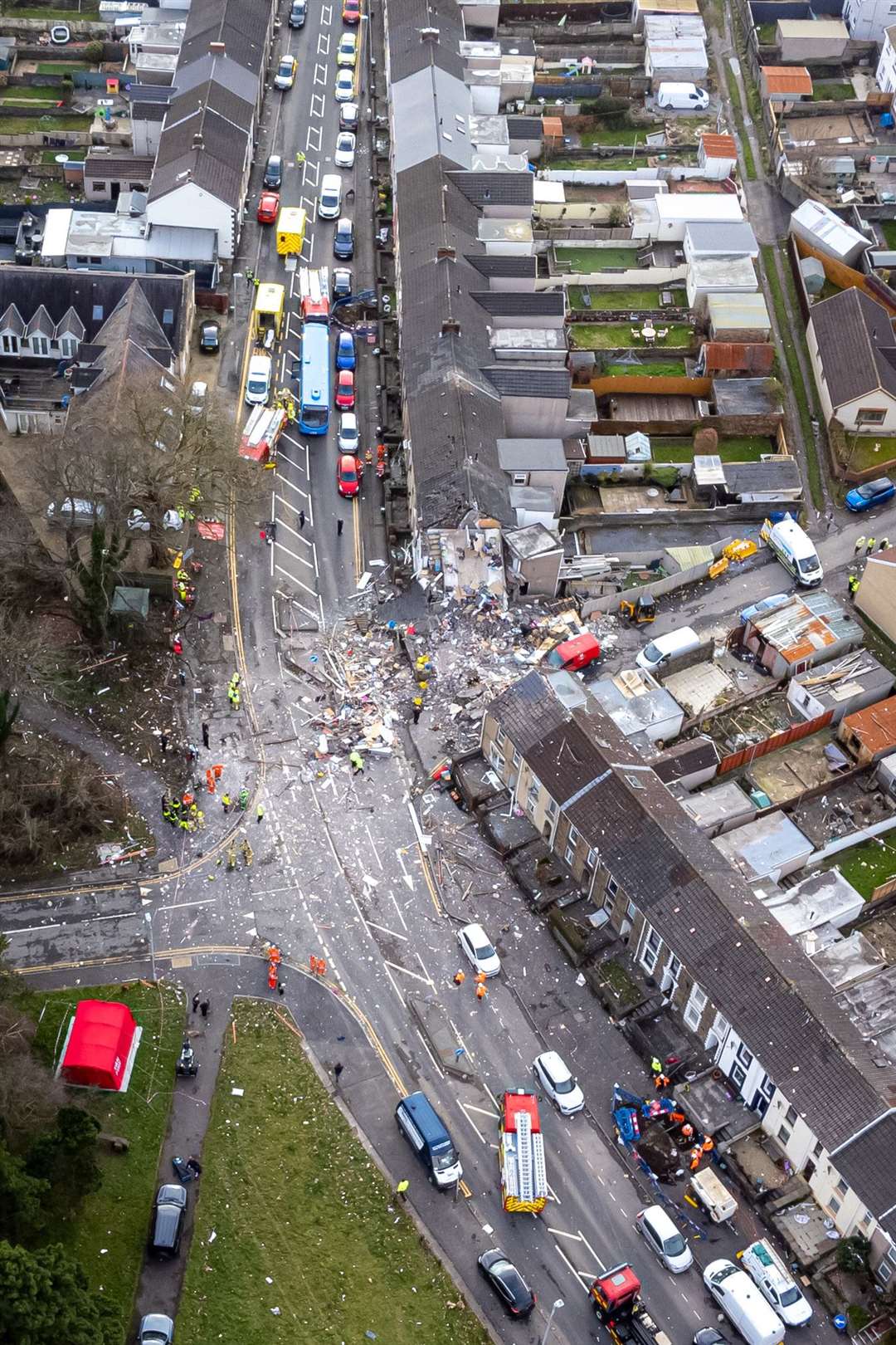 An aerial shot of the devastation (PA)