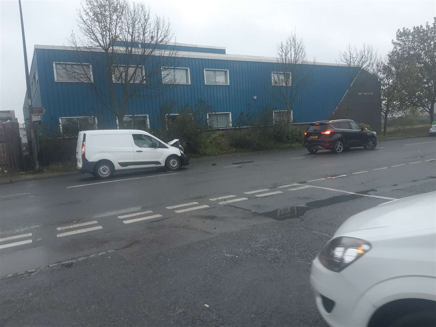 Collision between a van and car this morning on Anthonys Way, Medway City Estate (20611856)