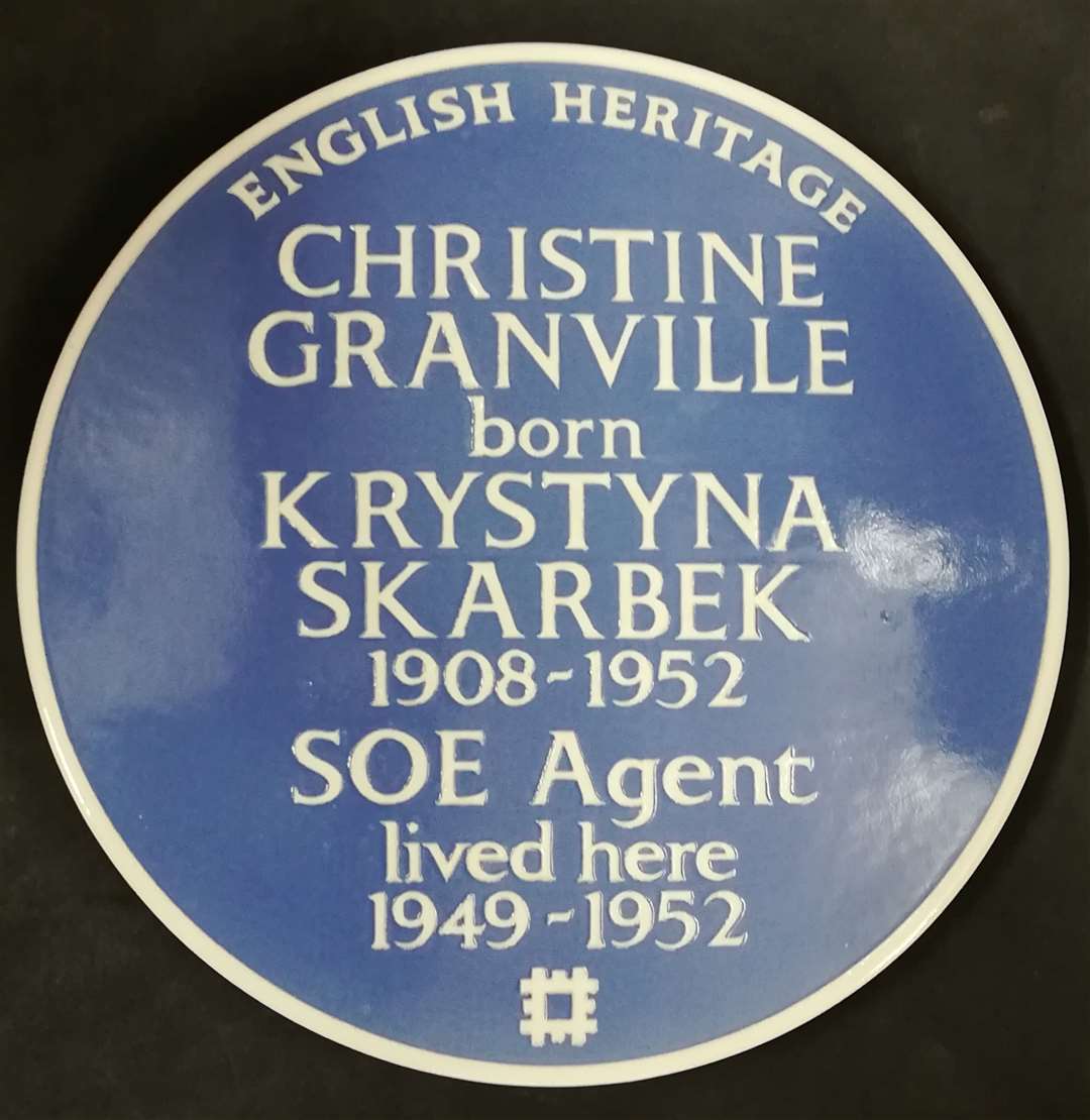 The Blue Plaque for Christine Granville (English Heritage/PA)