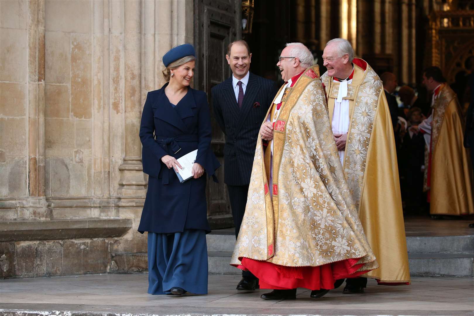 Sophie at Westminster Abbey with Dean of Westminster the Very Rev David Hoyle in December (Jonathan Brady/PA)