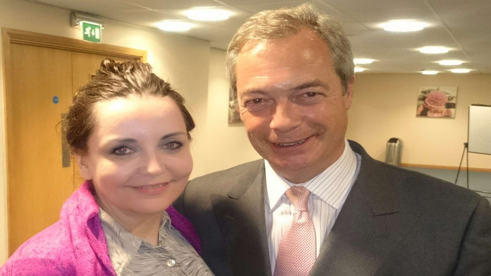 Elizabeth Jones and Nigel Farage