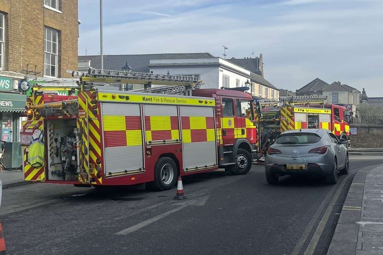 Fire engines seen in Gravesend