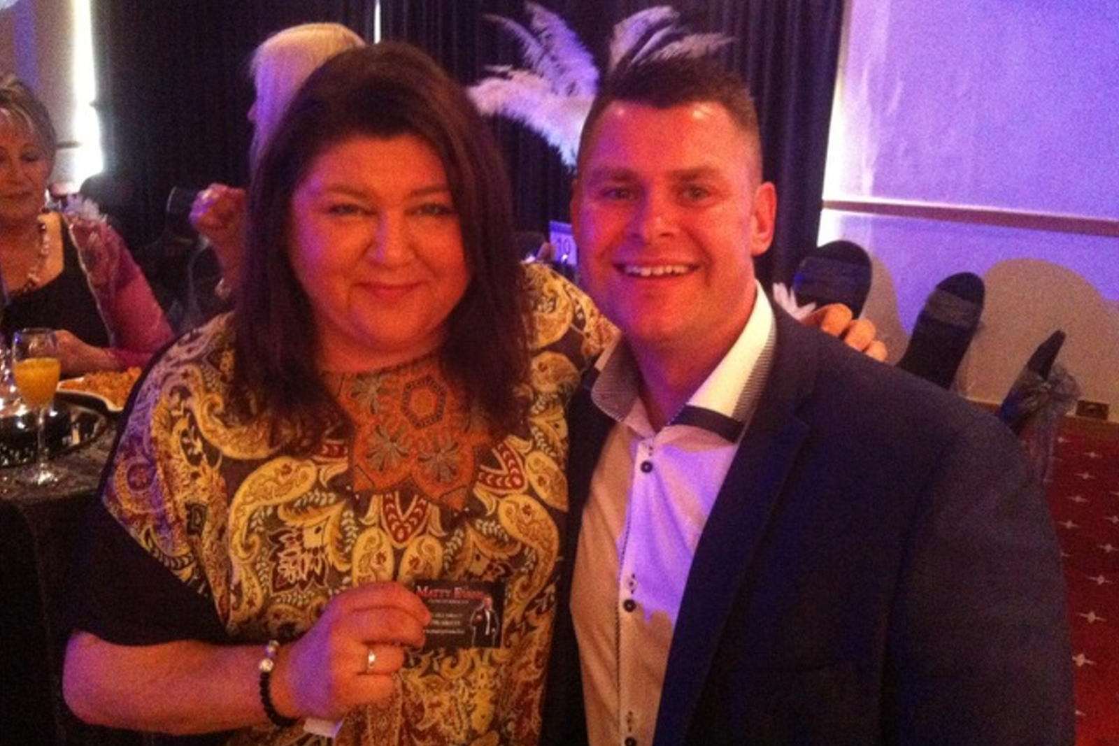 Matty Evans with Cheryl Fergison