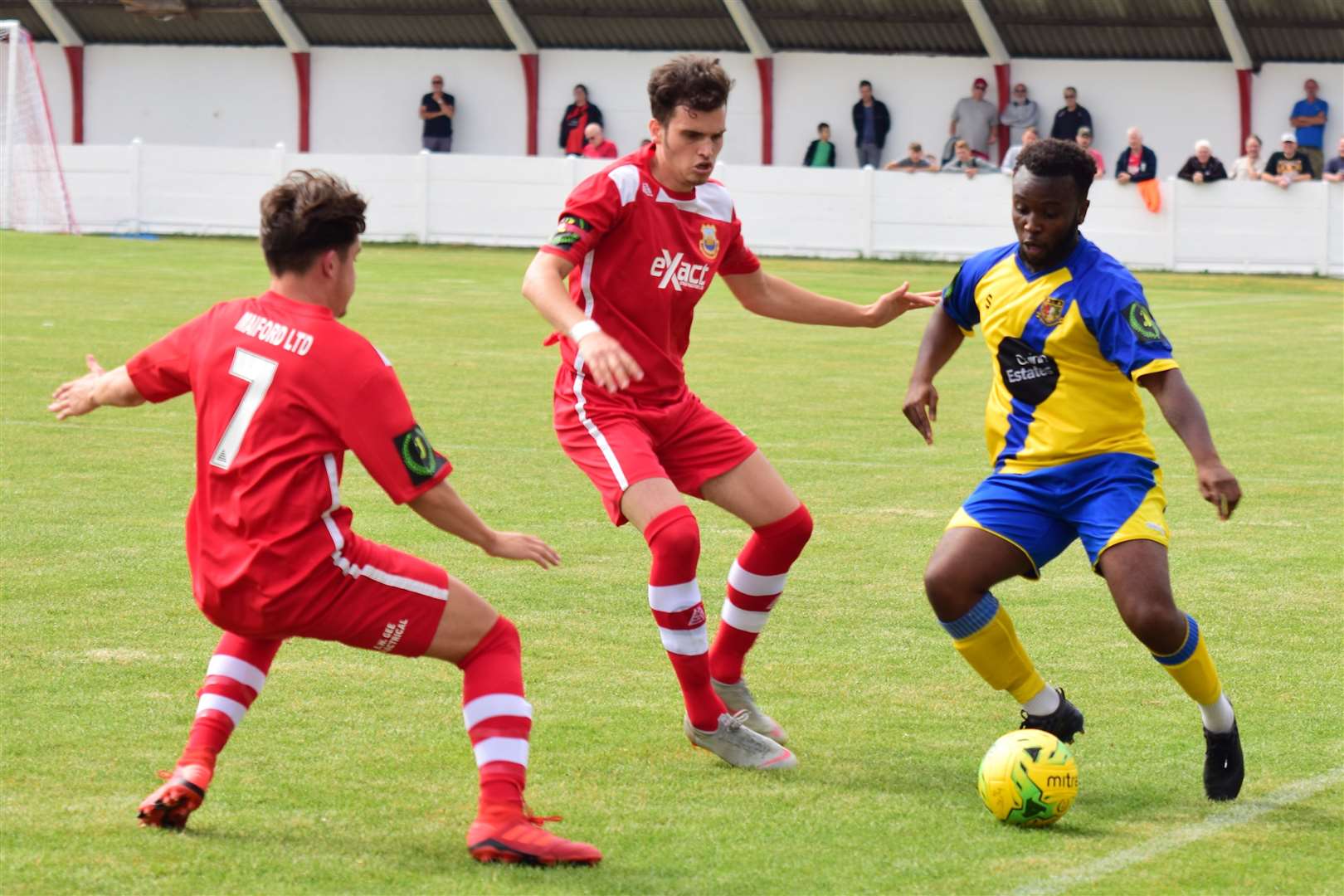 Whitstable (red) take on Sittingbourne at the start of last season. Picture: Ken Medwyn (42286464)