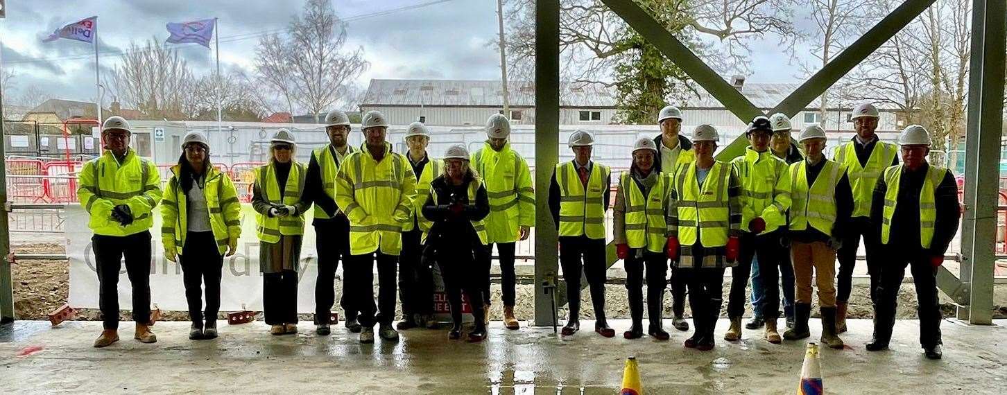 Guests at the topping out ceremony