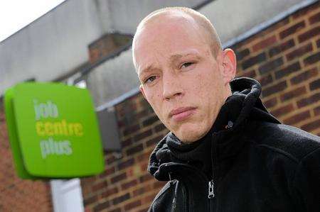 Tony Portch, outside the Jobcentre, Sheerness