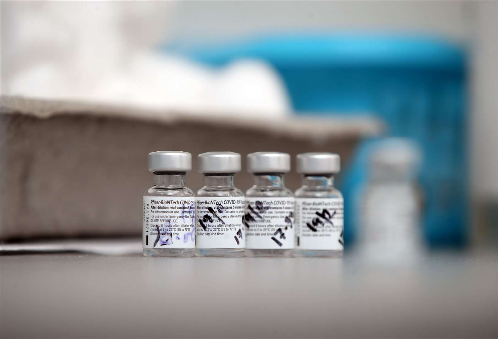 Vials of Pfizer-BioNTech coronavirus vaccine (Nick Potts/PA)