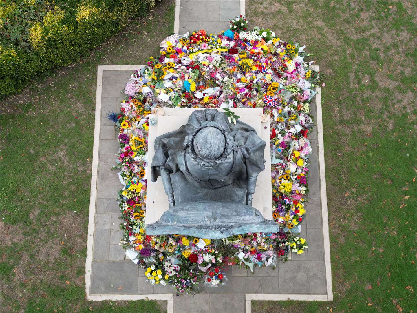 Flowers, notes and trinkets left on Monday. Picture: Jason Arthur