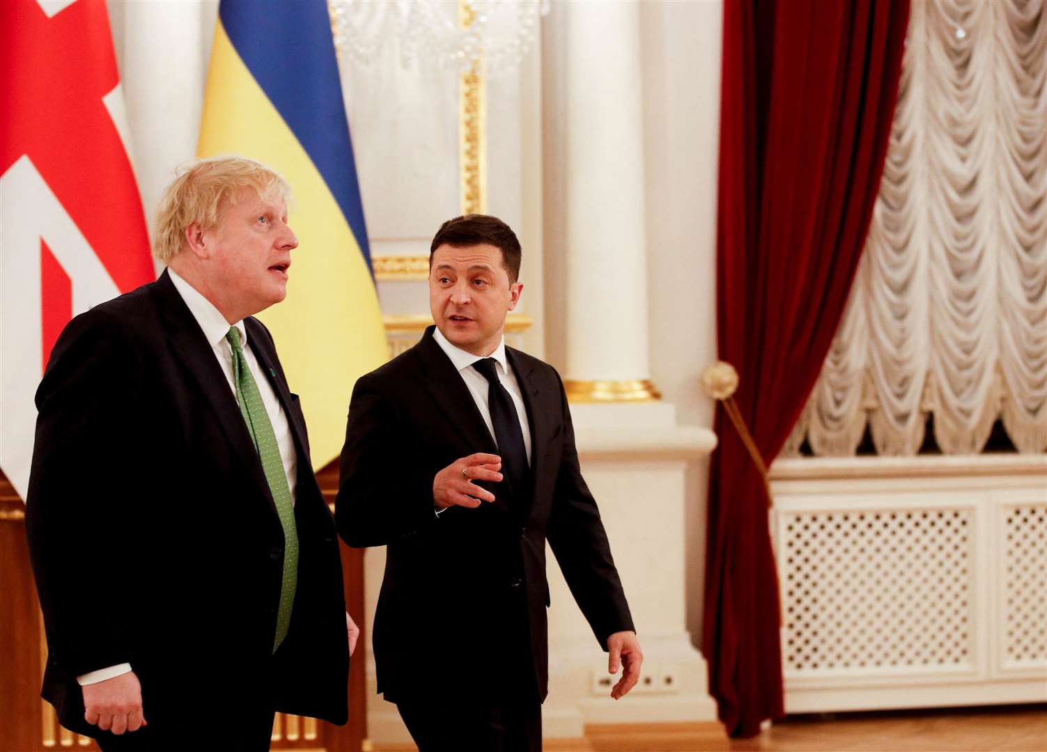 Boris Johnson meeting President Zelensky in Kyiv in February before the invasion (Peter Nicholls/PA)