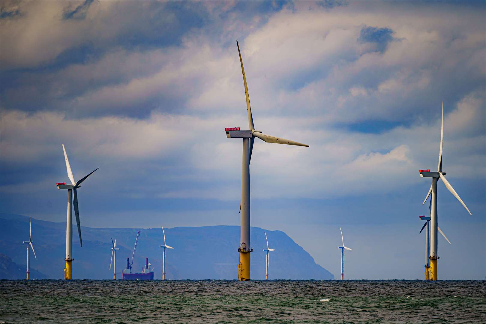 Gwynt y Mor, the world’s second-largest offshore wind farm off the coast of North Wales (Ben Birchall/PA)