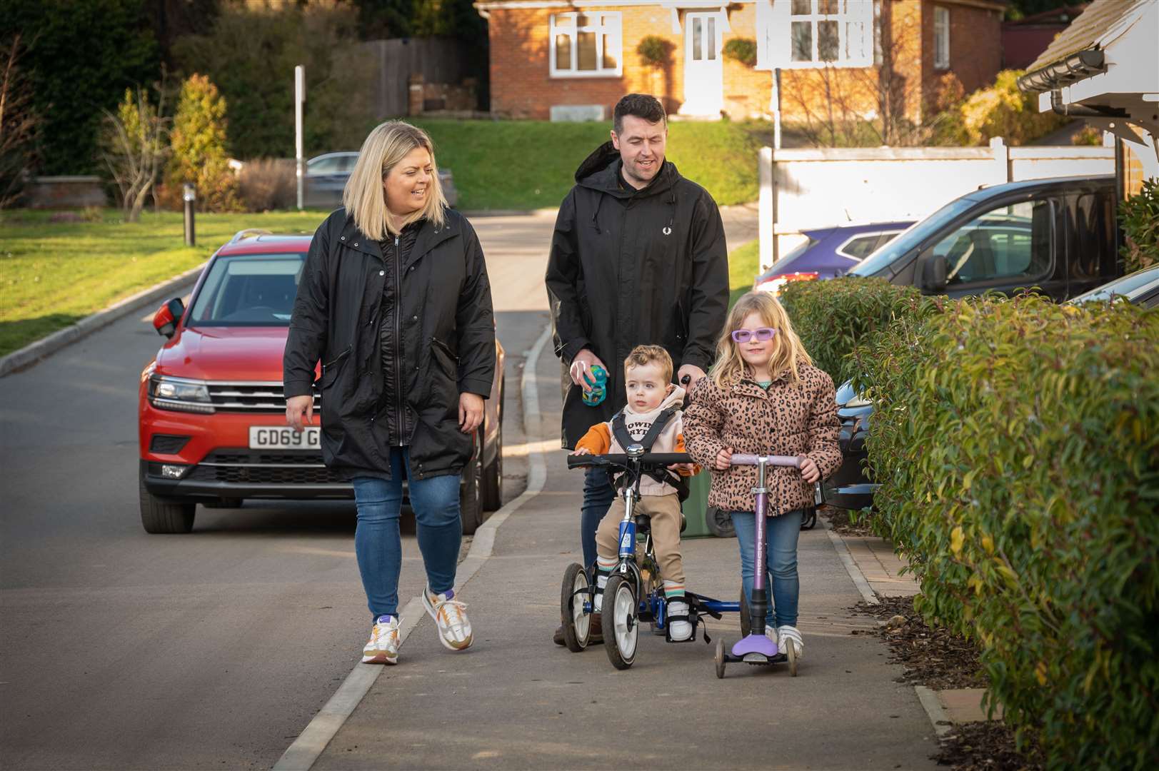 The family live in Yalding: Sophie, Aden, Sidney and Nancy