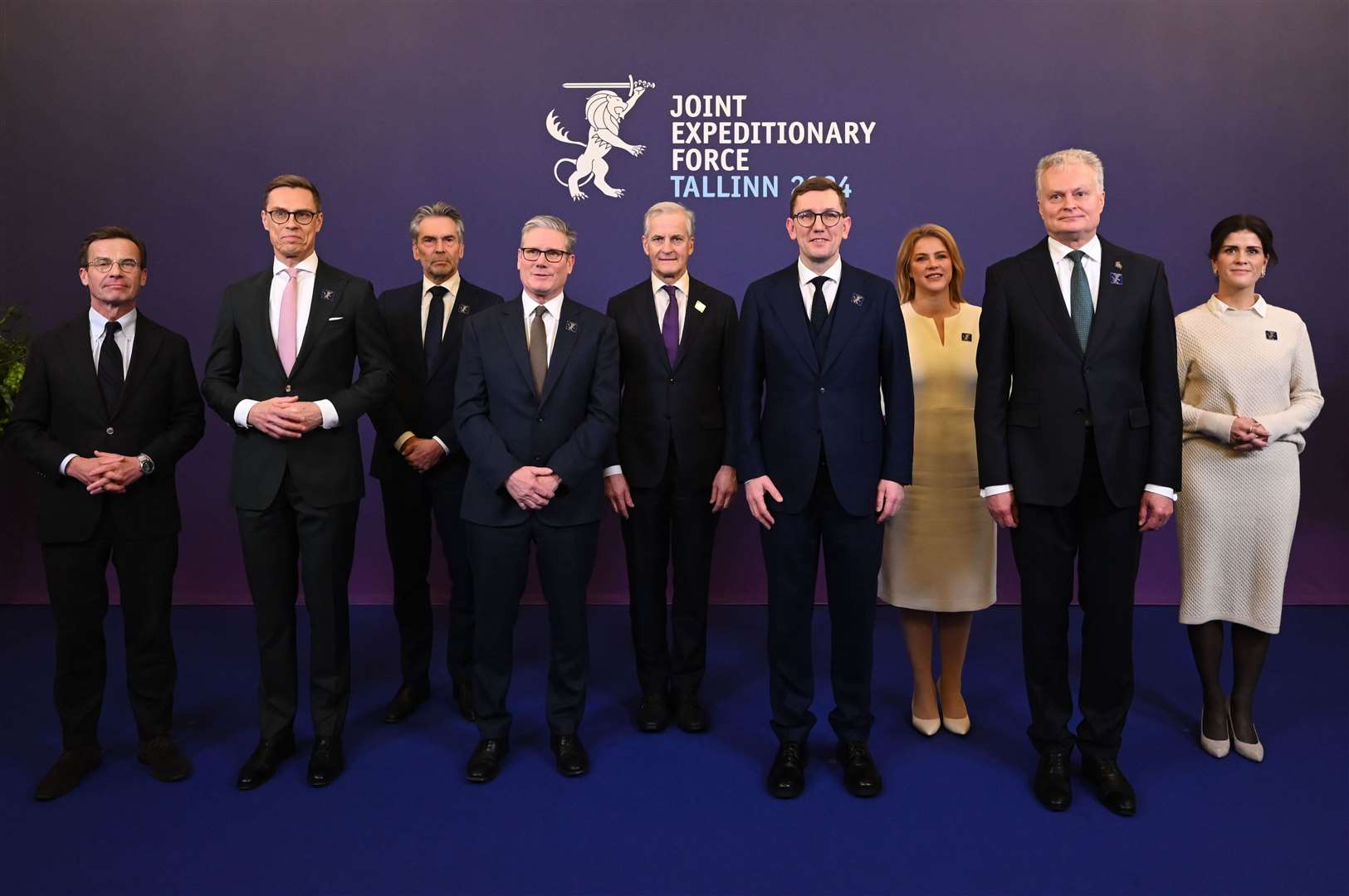 Sir Keir Starmer poses for a group photograph with Baltic leaders (Leon Neal/PA)