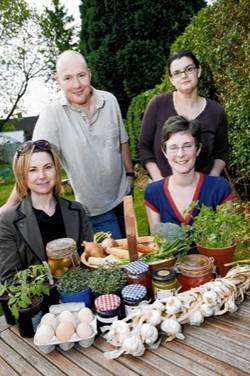 Jules Kerr, Marc Curtis, Carrie Race and Natasha Davidson-Houston who hope to start up a bartering scheme