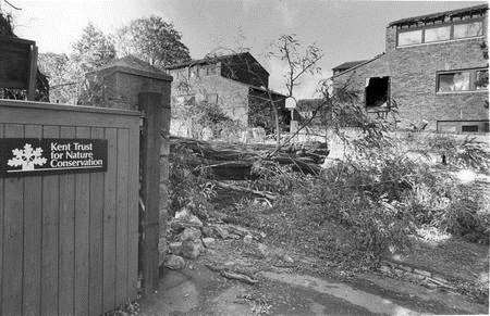 Damaged caused during the Hurricane in the early hours of 16th October, 1987 in Maidstone.