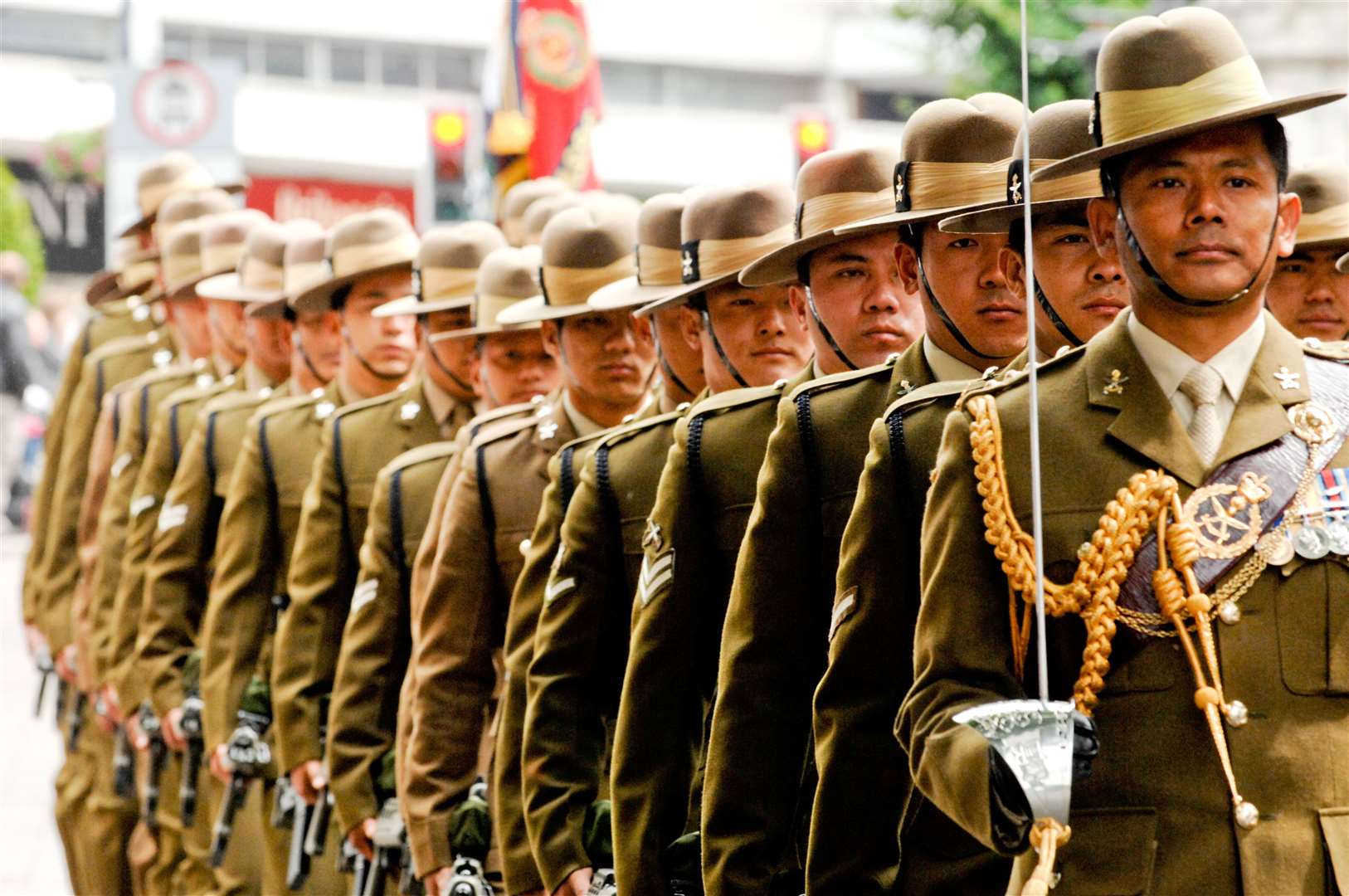 Maidstone Civic Parade, Gurkha's from 36 Engineer regiment march down the High Street. Picture Matthew Walker