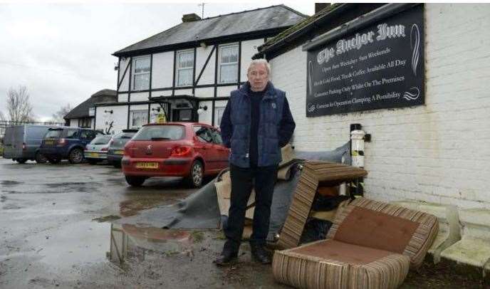 The Anchor at Yalding with its landlord Henry Long