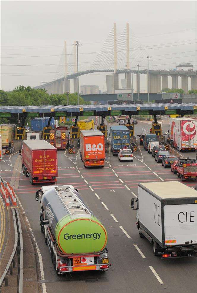 Traffic building up at the Dartford Crossing