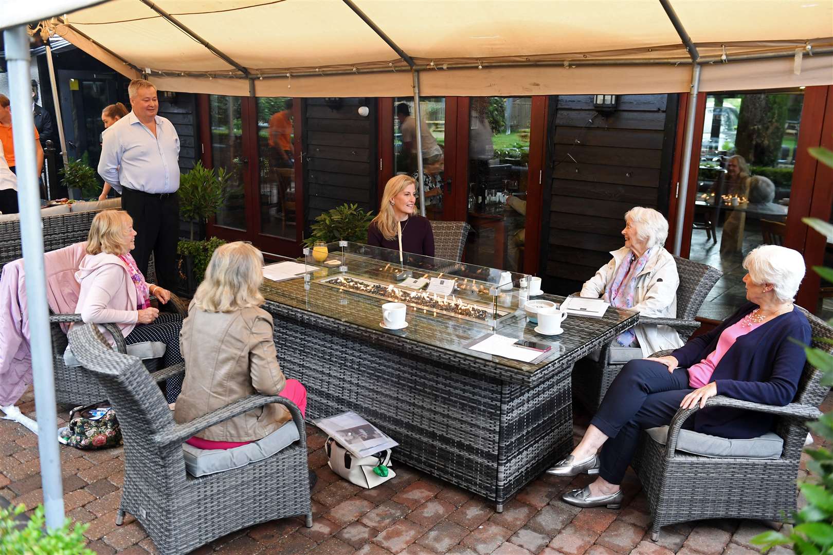 The Countess of Wessex speaks to members of the Bagshot Women’s Institute (Stuart C Wilson/PA)