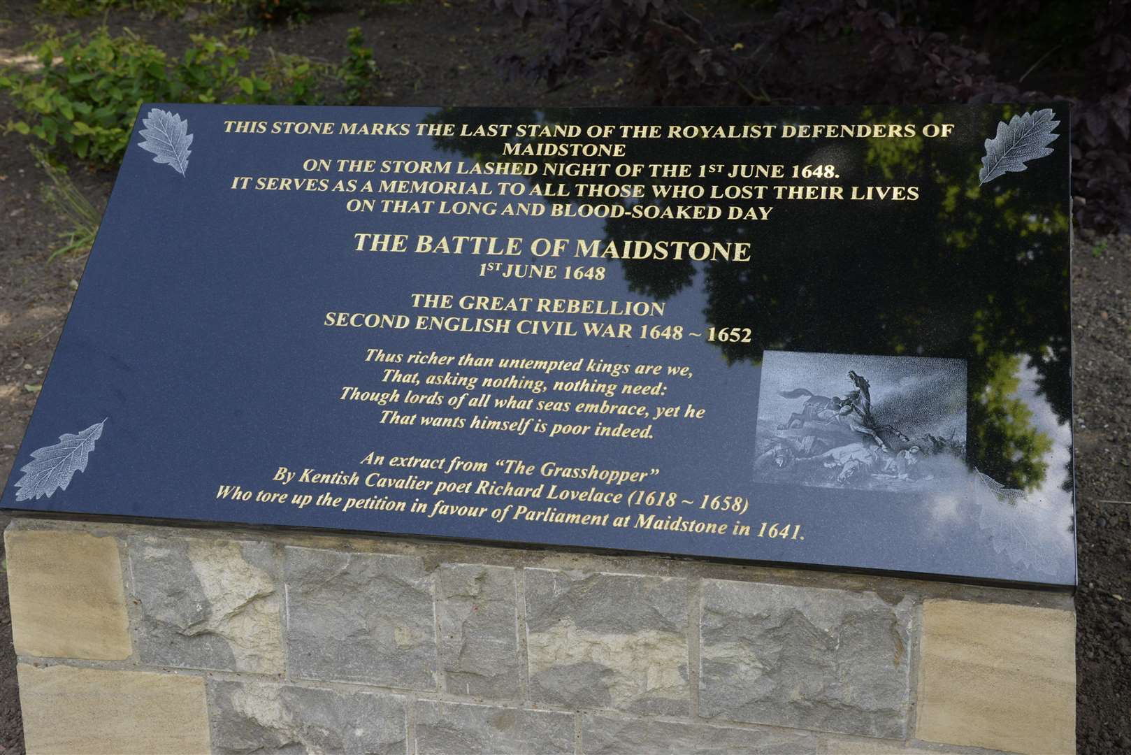 The Battle of Maidstone Memorial in Brenchley Gardens, Maidstone. Picture: Chris Davey FM4794977 (2329493)
