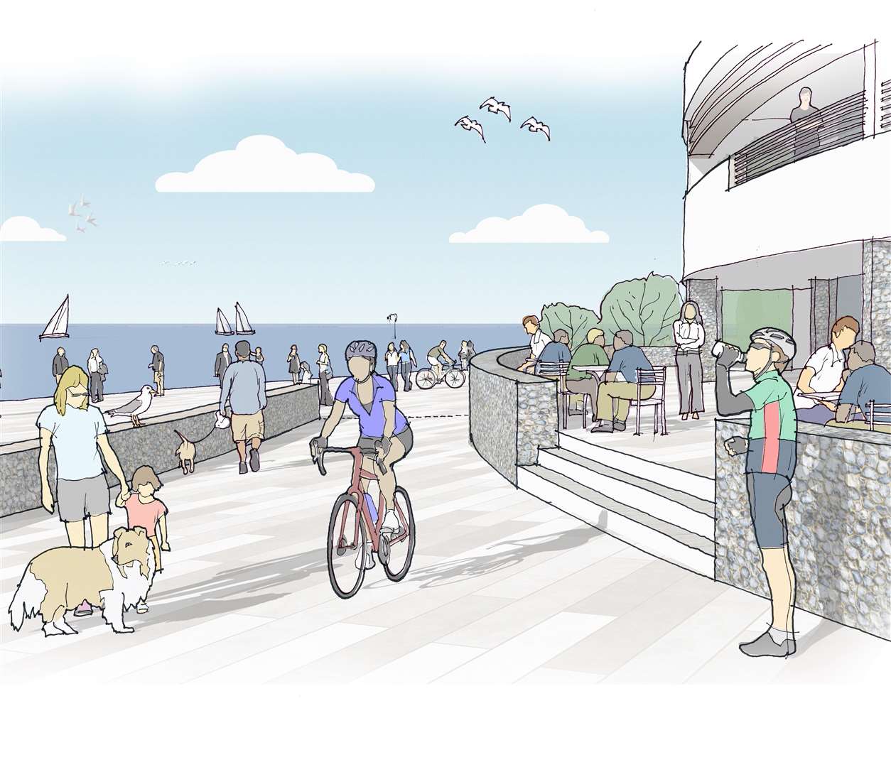Images released last year revealed a new pedestrianised promenade where the road currently runs