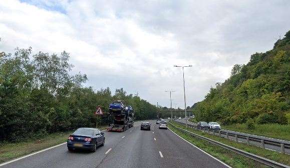 A crash on the A229 Blue Bell Hill caused delays for drivers. Picture: Google
