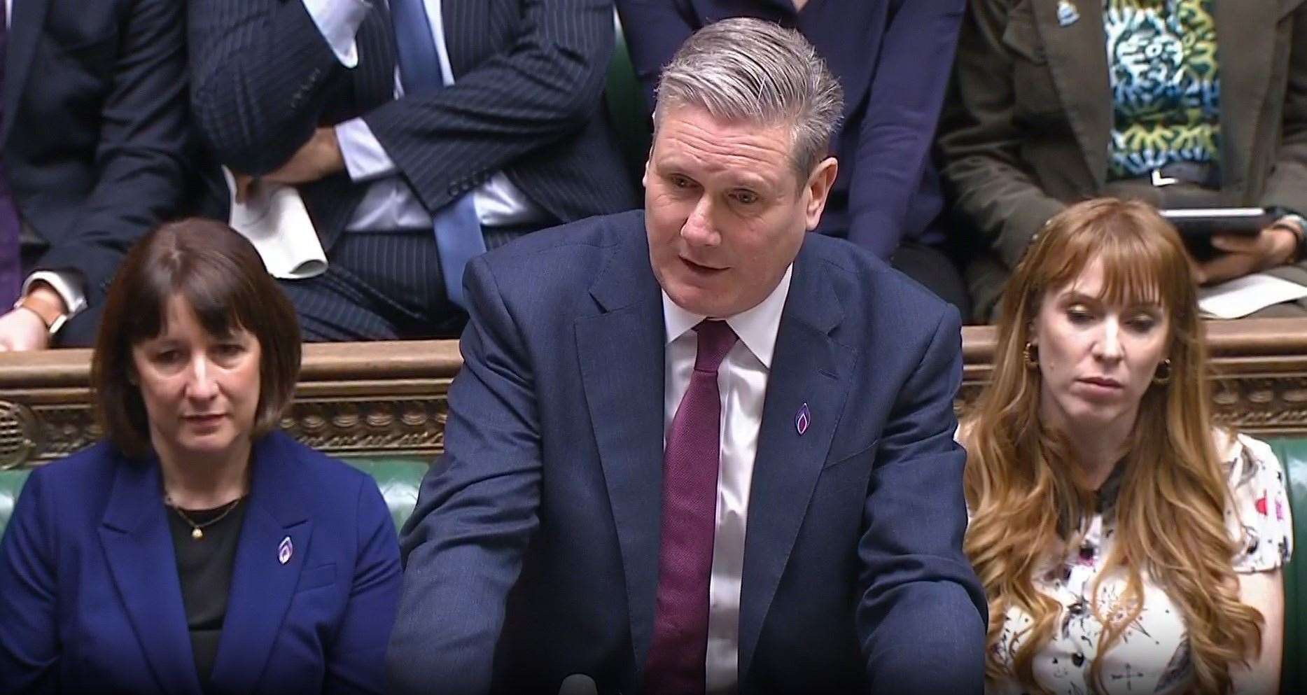 Labour leader Sir Keir Starmer speaks during Prime Minister’s Questions (House of Commons/UK Parliament/PA)