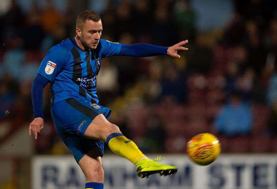 Dean Parrett fires in the second goal for Gills. Picture: Ady Kerry