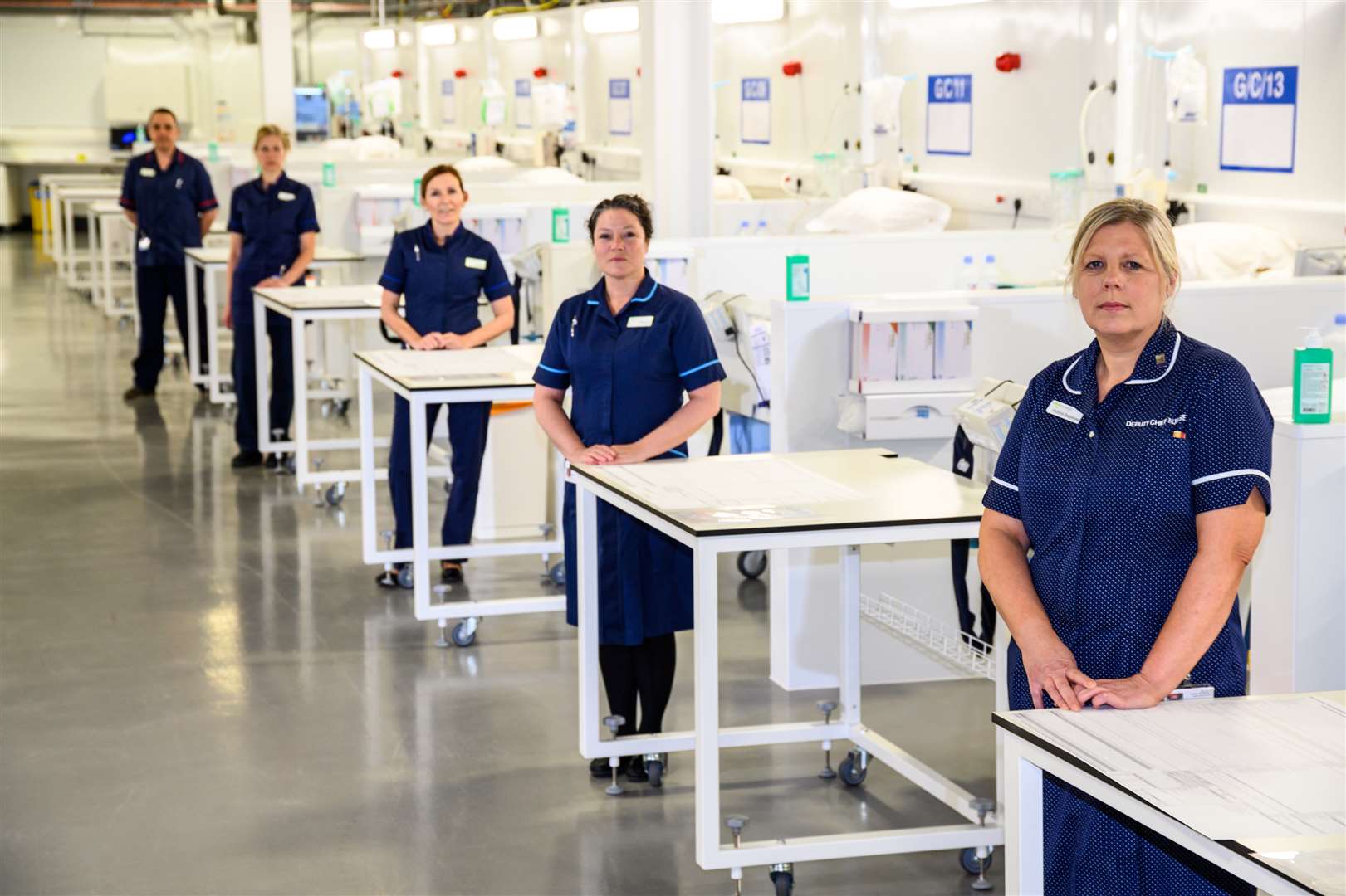 NHS workers in the new facility (Simon Dewhurst/NHS England/PA)