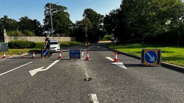 Police were called to the A251 at around 6.30am