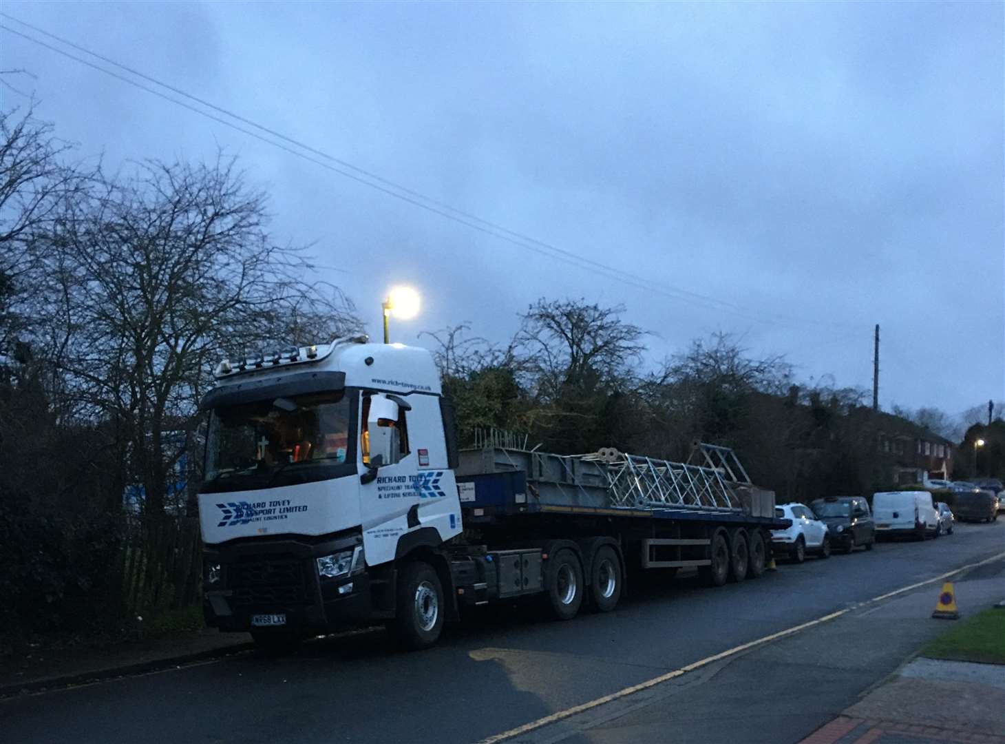 Residents parked up to block contractors vehicles when they arrived to build a phone mast off Bowmans Road