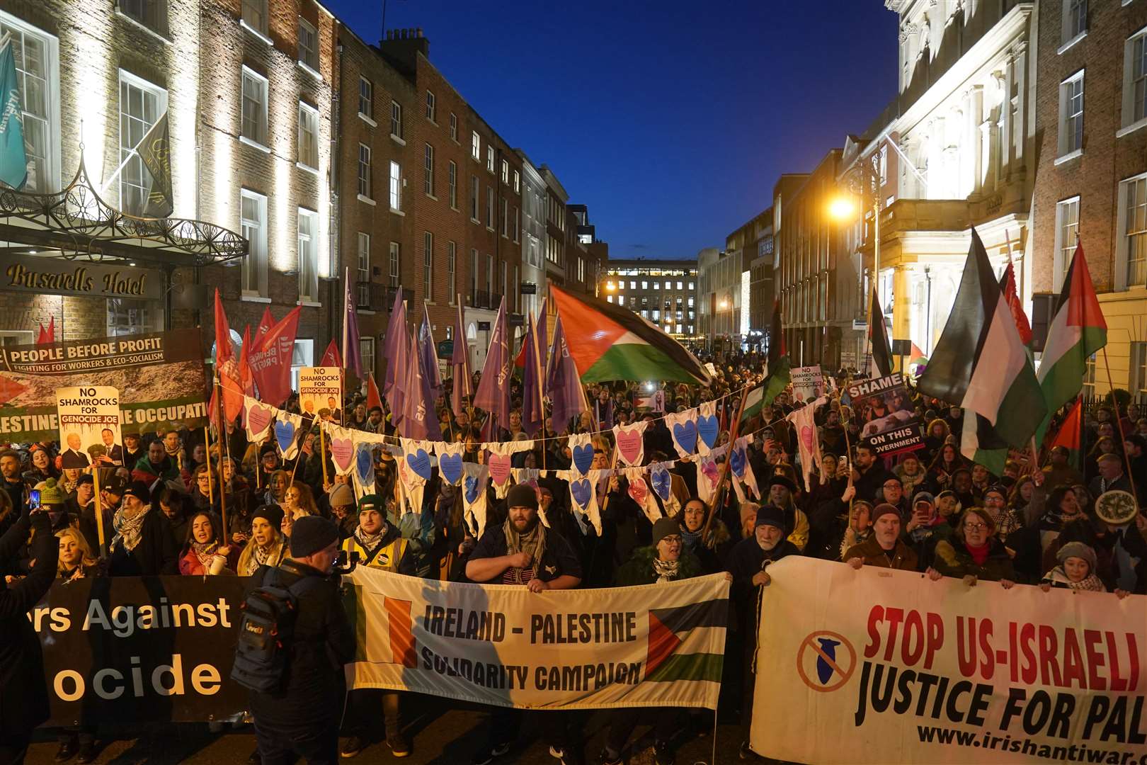 Pro-Palestinian protesters on Wednesday (Brian Lawless/PA)