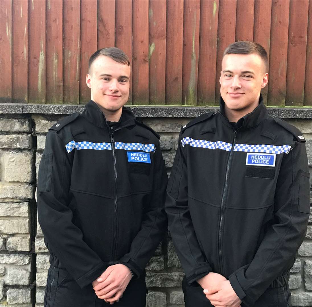 Jack and Tom Herbert have joined the police (Dyfed-Powys Police/PA)
