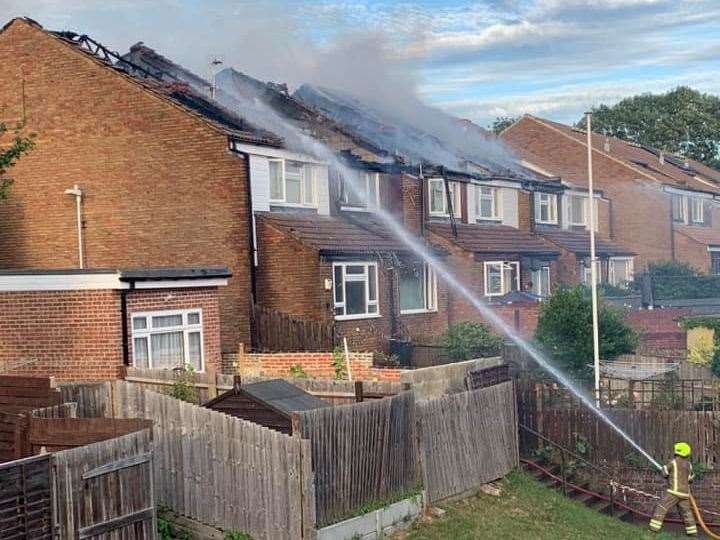 Firefighters tackled the flames for eight hours. Picture: Alex Helen Reid