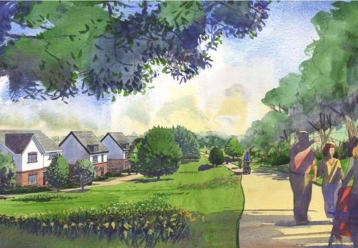 How Vistry perceives its housing development at Pembury would look