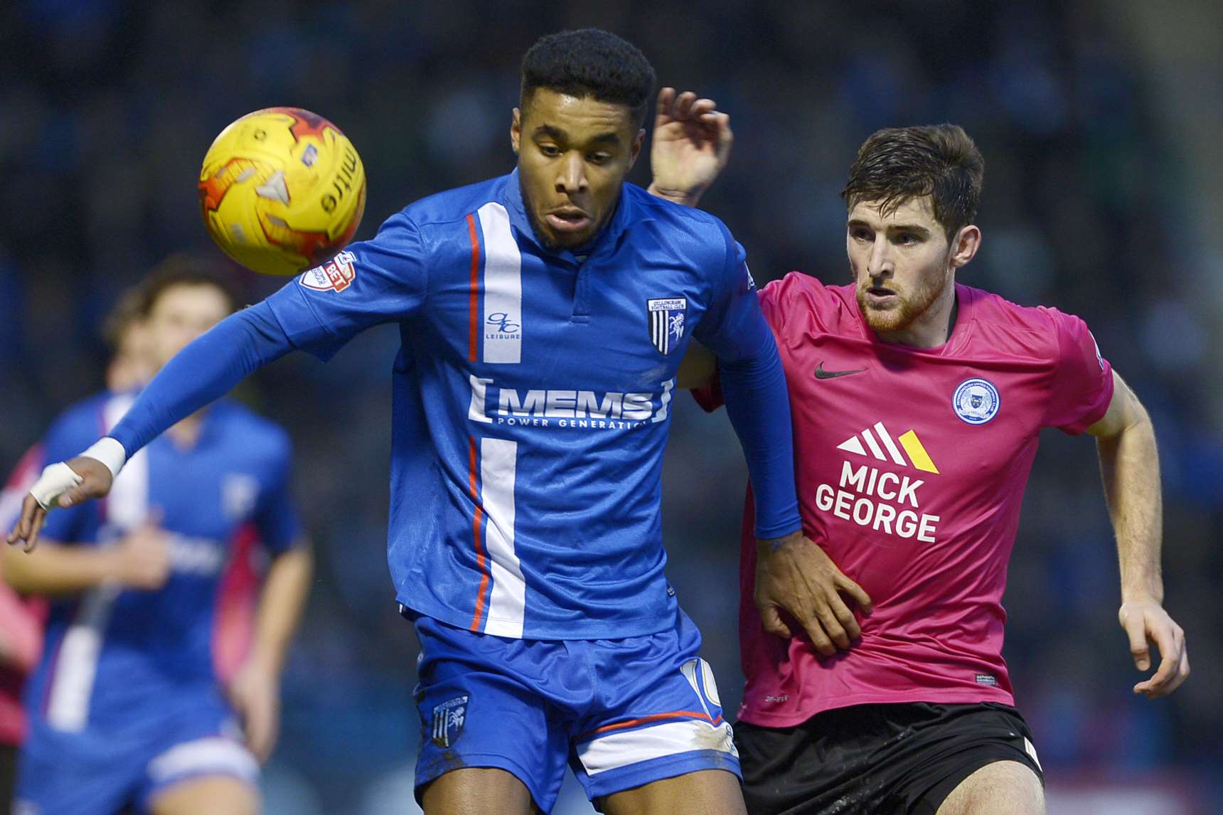 Dominic Samuel holds the ball up