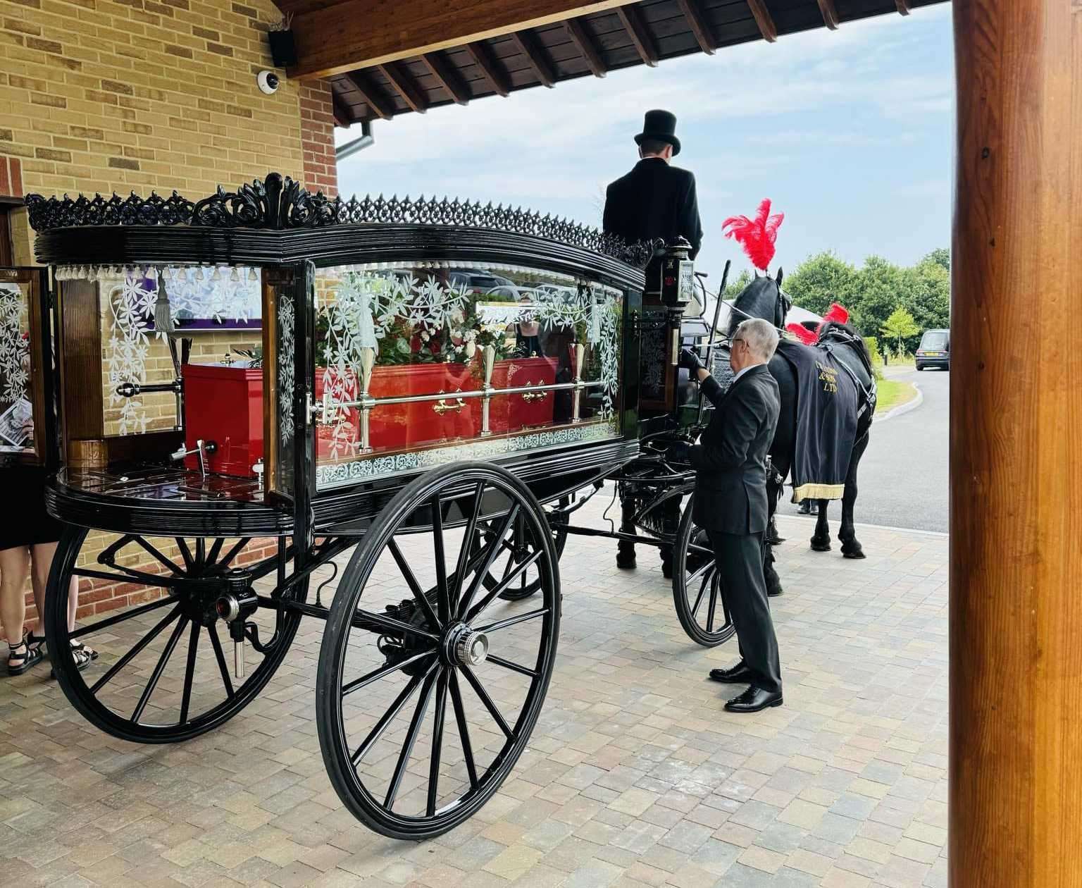 A horse and carriage took Nicky along Herne Bay seafront for his final journey