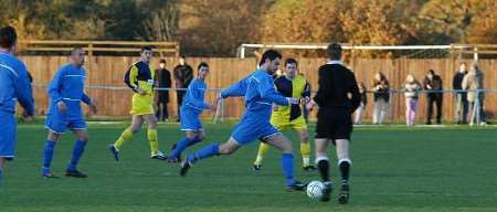 Tonbridge midfielder Anthony Hogg on the attack in Saturday's game at Longmead. Picture: HELEN KITTO