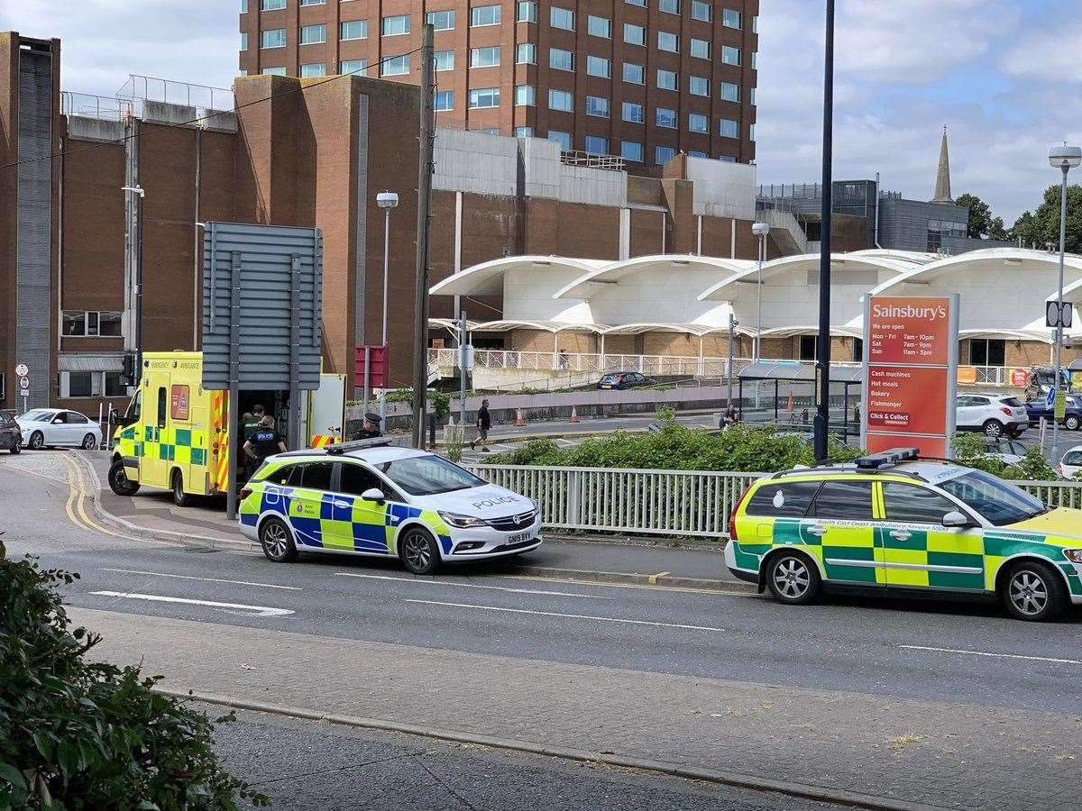 Emergency services in Romney Place, Maidstone. Picture: Graham Jarvis (13838532)