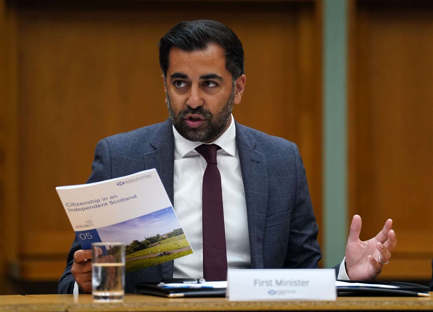 First Minister Humza Yousaf launched the latest policy paper on Scottish independence on Thursday (Andrew Milligan/PA)