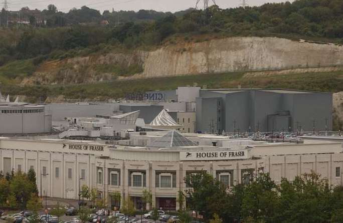 The Hangloose water-based attraction would be build near the cliff face at Bluewater. Picture: Jim Rantell