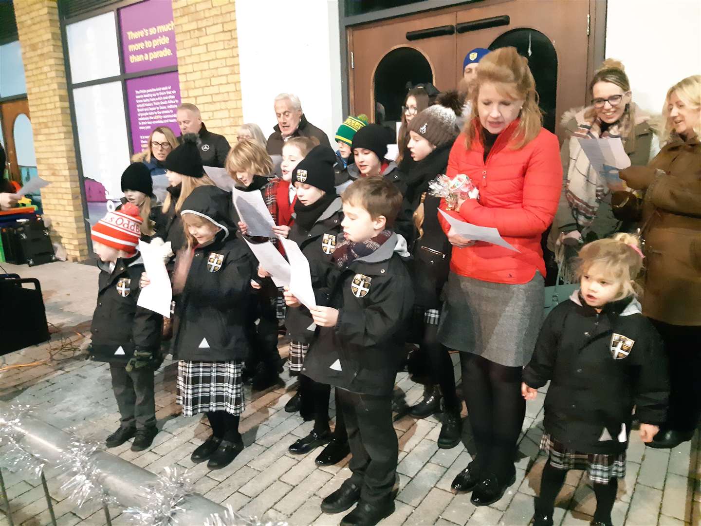 The Dover College Junior Choir who sang at the festive lights switch-on.