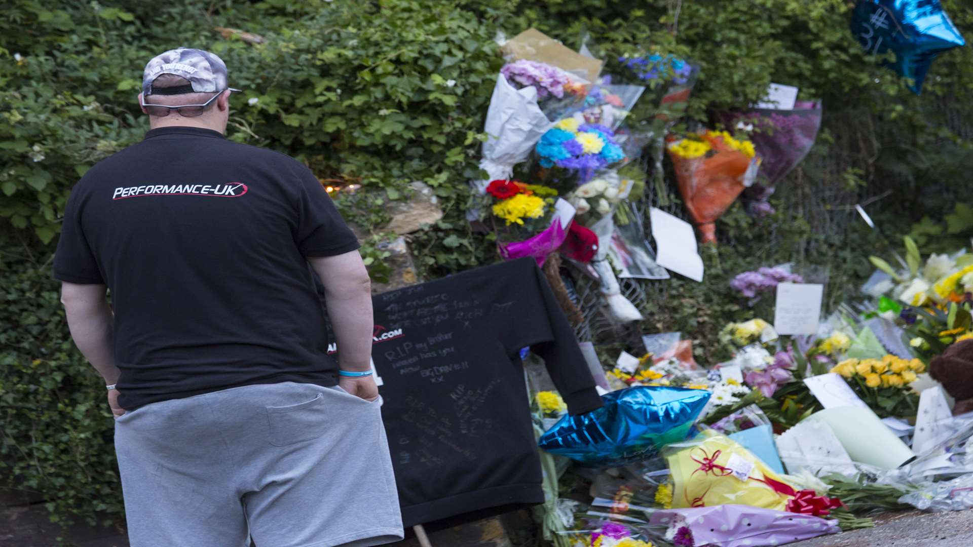 Flowers and tributes left for James