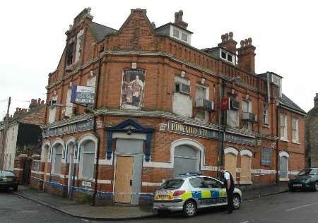 Police at the scene of the blaze. Picture: VERNON STRATFORD